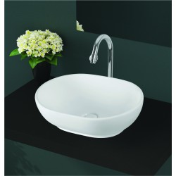 Νιπτήρας Μπάνιου Πορσελάνης Λευκός I-zec Jupiter 7013 48,5 x 37 x 15  εκ. Επικαθήμενος χωρίς Οπή για Βρύση